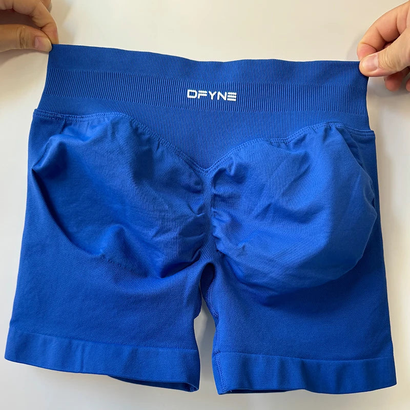 Dfyne Impact Brand Shorts 4.5'' Low Waist Seamless Yoga Shorts Scrunch Bum Gym Shorts Women Workout Biker Stretch Fitness Short SS69