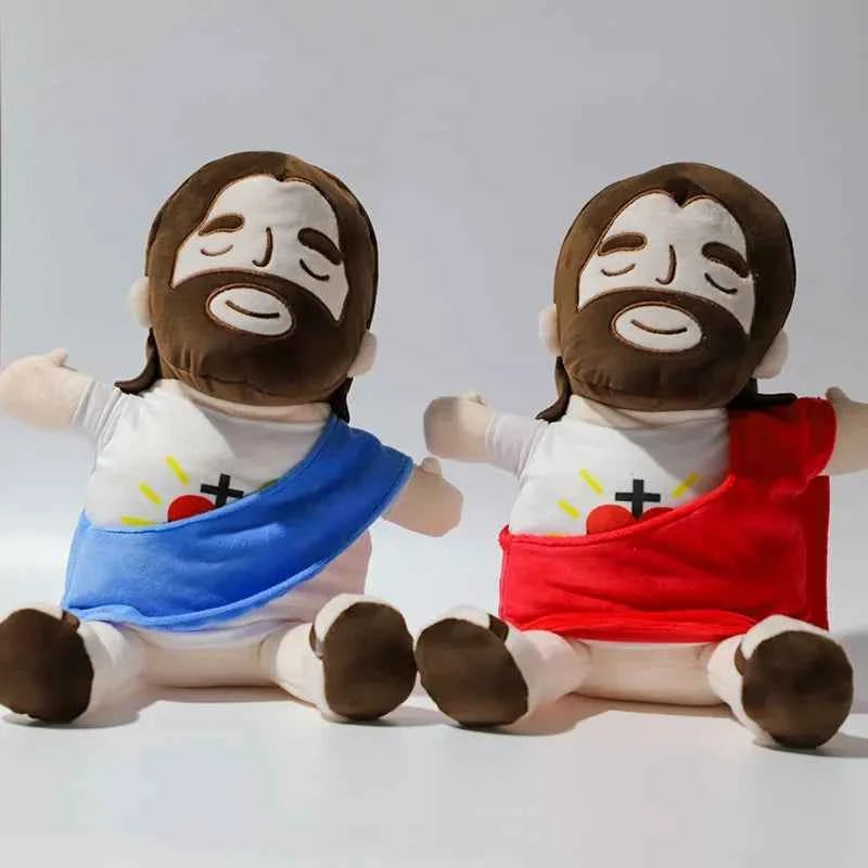 38CM Breath Jesus Soothes Plush Toy   for Kids Soft Soothing Jesus Plushies Comforting Jesus Heart Toy Easter Christmas Gifts