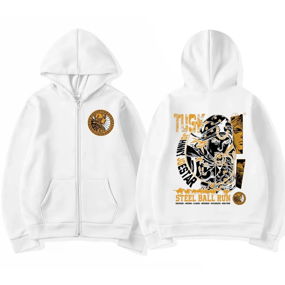 JoJo's Bizarre Adventure Johnny Joestar Cotton Zip Up Hoodie Sweatshirt