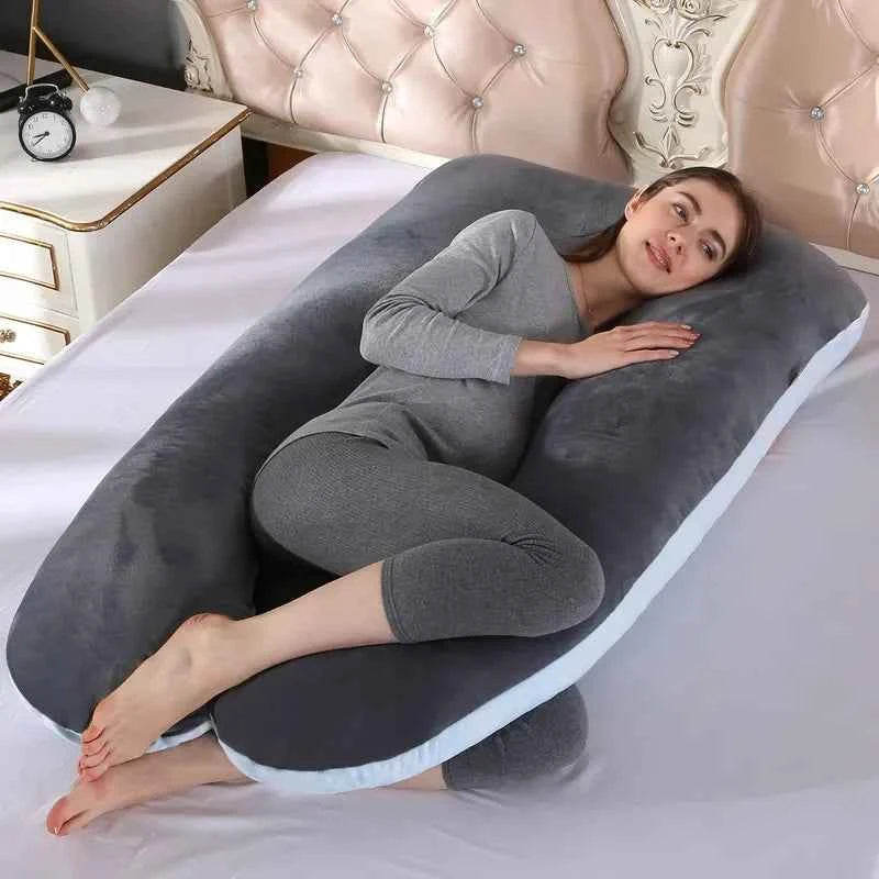 Soft Fleece Pregnant Pillow Gravida U Type Lumbar Pillow Multi Function Side Protect Cushion for Pregnancy Women Dropshipping