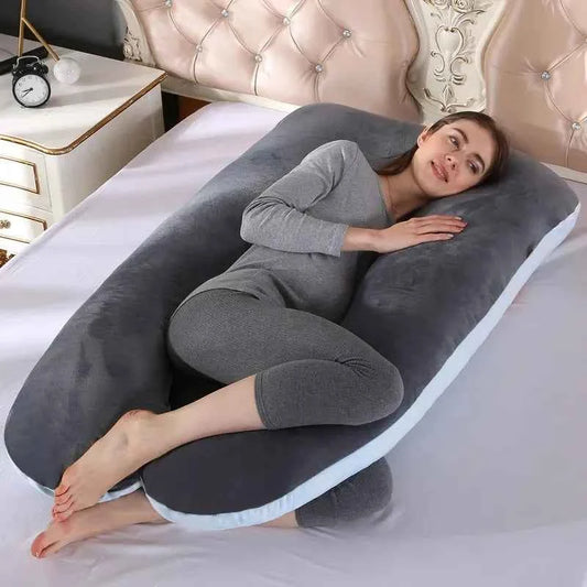 Soft Fleece Pregnant Pillow Gravida U Type Lumbar Pillow Multi Function Side Protect Cushion for Pregnancy Women Dropshipping