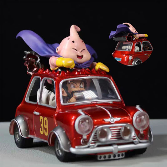 Dragon Ball Z Majin Buu Anime Figures Fat Buu Figurine Mr. Satan Drive Car 12cm Pvc Statue Model Desktop Decoration Toys Gifts SS69