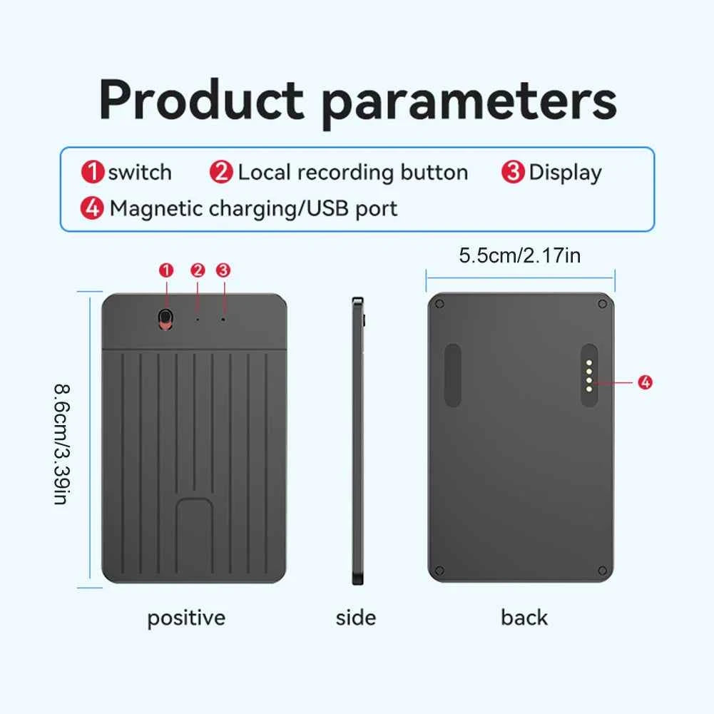 ChatGPT-4 AI Voice Recorder LED Indicator AI Notetaking Device 500mAh Intelligent Note Voice Recorder for International Exchange