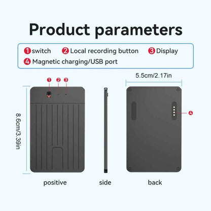 ChatGPT-4 AI Voice Recorder LED Indicator AI Notetaking Device 500mAh Intelligent Note Voice Recorder for International Exchange