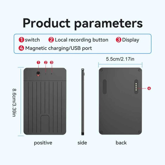 ChatGPT-4 AI Voice Recorder LED Indicator AI Notetaking Device 500mAh Intelligent Note Voice Recorder for International Exchange