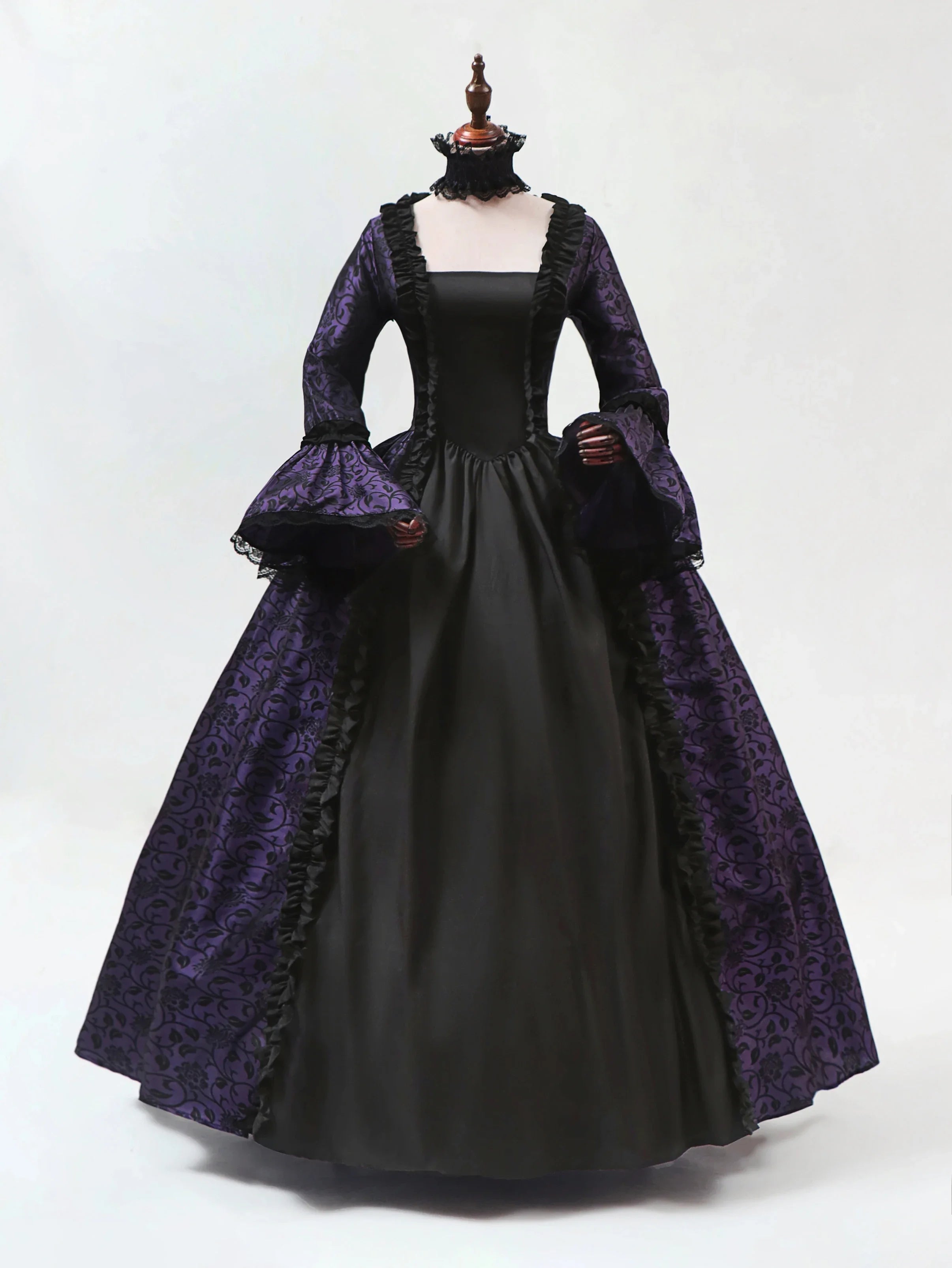 Cosplay Marie Antoinette Dress Medieval Flare Sleeve Victorian Party Formal Gown Renaissance Gothic Floral Robe