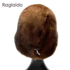 Hot Luxury Women Hat Real Mink Fur Winter Fashionable Woman Bucket Hats Cold Cap Outdoor Warm Snow Fur Bucket Hat Dome Nana hats