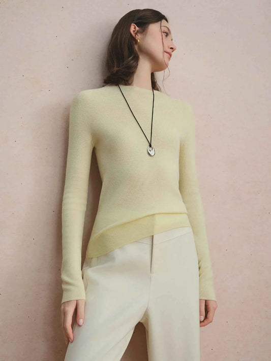 DUSHU Seamless Half-high Collar Pure Wool Pullovers Women Plus Size Autumn Winter Bottoming Sweater Solid Soft Breathable Tops