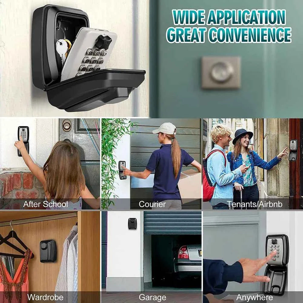 Waterproof Wall Mounted Key Safe Box Anti-theft Key Storage With Combination Password Lock Homestay Office Home Indoor Outdoor