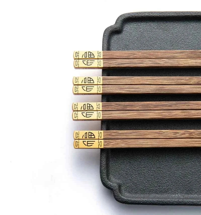 High Quality Premium Natural Red SandalWood Chopsticks Gift Box Packaging Household Cutlery Tableware Set Chinese Chopsticks