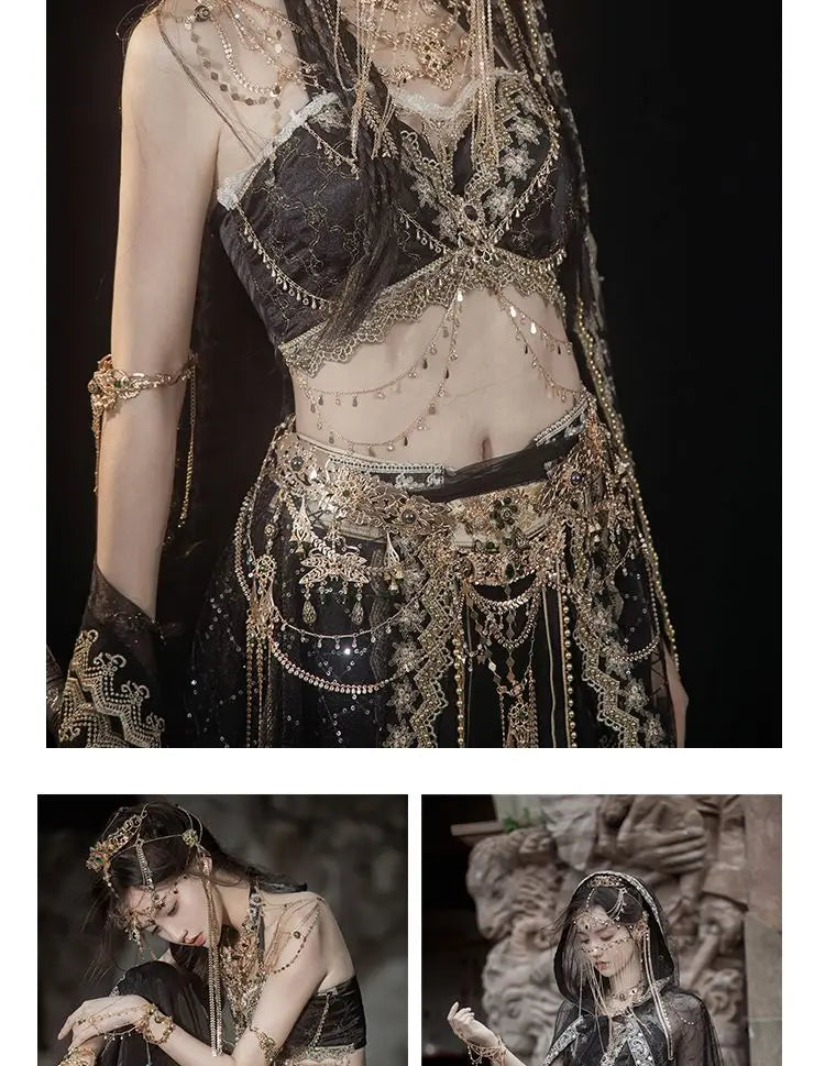 2025 chinese characteristic dunhuang feitian hanfu exotic princess folk dance suit travel photography hanfu clothes+accessories SS69