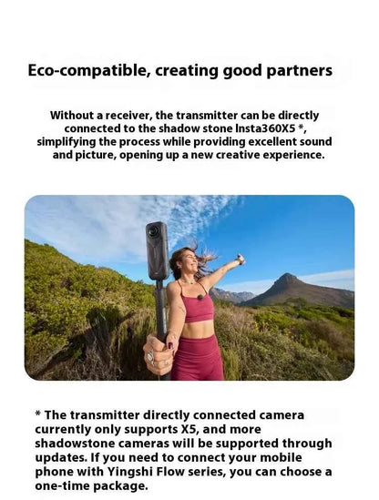 Insta360 X5 Mic Air Transmitter 48khz High-Quality Noise Reduction Compatibility Flow 2 Pro Custom  Recording Upport One-Click