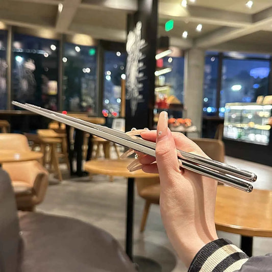 Stainless steel and long chopsticks, high-temperature resistant hot pot chopsticks, 45cm serving chopsticks for household use