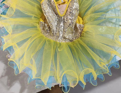 SS69 Girls Sleeveless Tiered Tutu Party Dress Summer Ball Gown Age 4-6Y