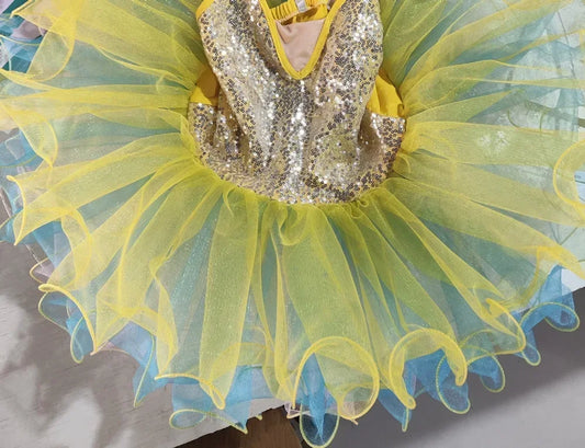 SS69 Girls Sleeveless Tiered Tutu Party Dress Summer Ball Gown Age 4-6Y