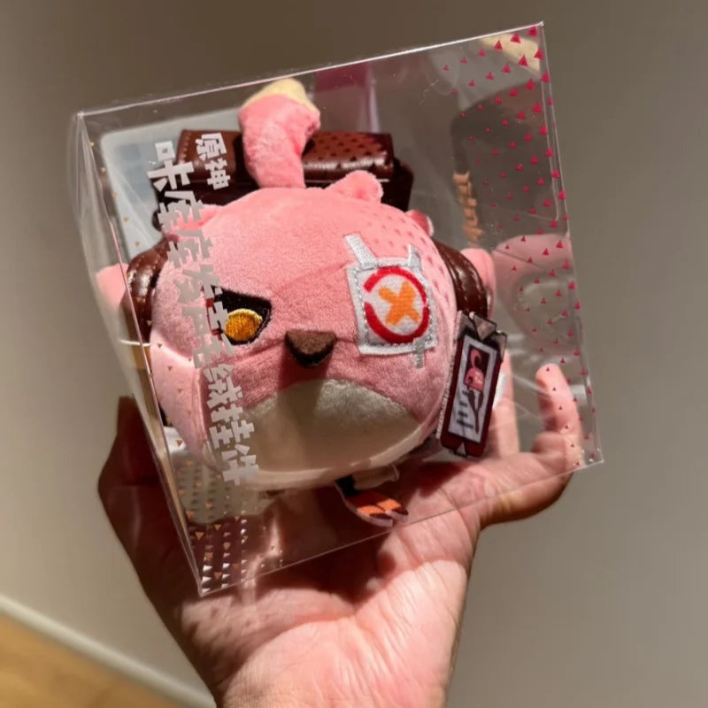Genuine Mihoyo Genshin Impact Cosplay Diy Accessories Cacucu Pink Plush Sound Pendant Ifa Keychain Mini Storage Bag Toys Gifts