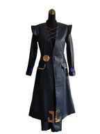 Anime JOJO's Bizarre Adventure Golden Wind Leone Abbacchio Cosplay Costume Black PU Long Coat Uniform Wig Man Carnival Suit