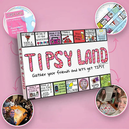 Tipsy Land Drinking Games Interactive Girls Night Party Drinking Game for Adults Bachelorette Halloween Party Game for 2-8Player SS69