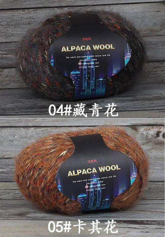 Nine-colored Bird, Seven-colored Alpaca Wool Self-knitting Scarf, Yarn Ball, Handmade Knitting, DIY Medium-thick Sweater and Coa SS69