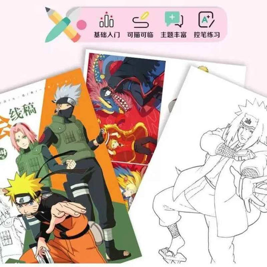 24pcs NARUTO Characters Colorful Cartoon Art Book for Drawing and Improving Your Skills