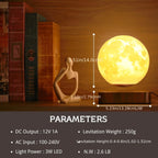 Mexllex Magnetic Floating Moon Lamp, 3D Printed Rotating LED