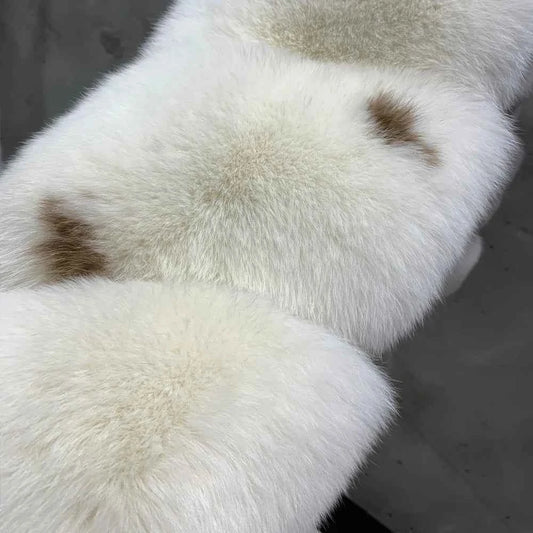 Winter Long Fur Coats Winter Female Natural Fox Fur OutWear Full Pelt Real Fox Fur Jackets with Long Sleeve