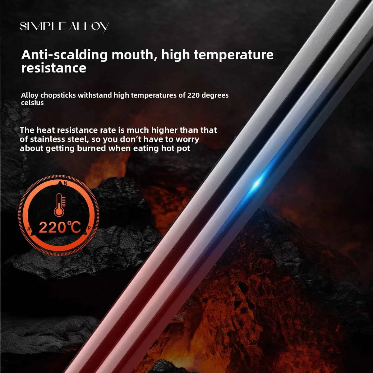 24cm Alloy Chopsticks for Home Use Sushi Chopsticks with Anti-Mold, Anti-Slip, and Heat-Resistant Properties Hotel Tableware