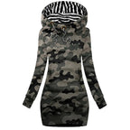 Hoodie Dress Casual Solid Colour Long Sleeve Drawstring Hoodie Dress Slim Hooded Pullover Sweatshirt Dress SS69