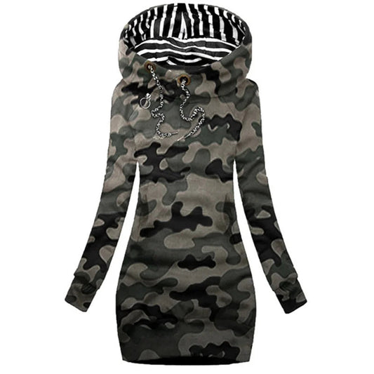 Hoodie Dress Casual Solid Colour Long Sleeve Drawstring Hoodie Dress Slim Hooded Pullover Sweatshirt Dress SS69