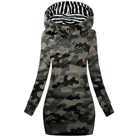 Hoodie Dress Casual Solid Colour Long Sleeve Drawstring Hoodie Dress Slim Hooded Pullover Sweatshirt Dress SS69