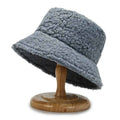 Unisex Harajuku Bucket Hat Solid Men Fishing Fisherman Hat Autumn Winter Lamb Wool Outdoor Warm Panama Cap For Women