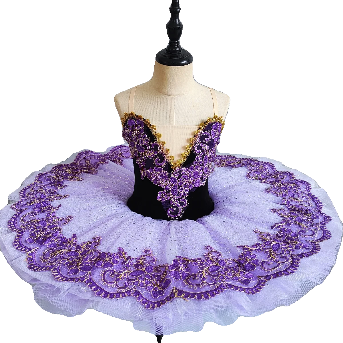 Children's Professional Ballet Dance Dress Girls' Little Swan Tutu Skirt Purple Performance New Year's Day Performance Agency