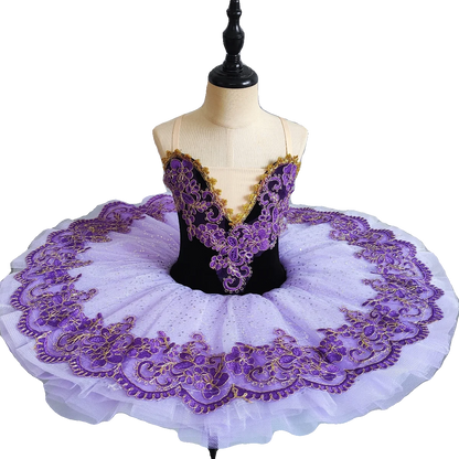 Children's Professional Ballet Dance Dress Girls' Little Swan Tutu Skirt Purple Performance New Year's Day Performance Agency