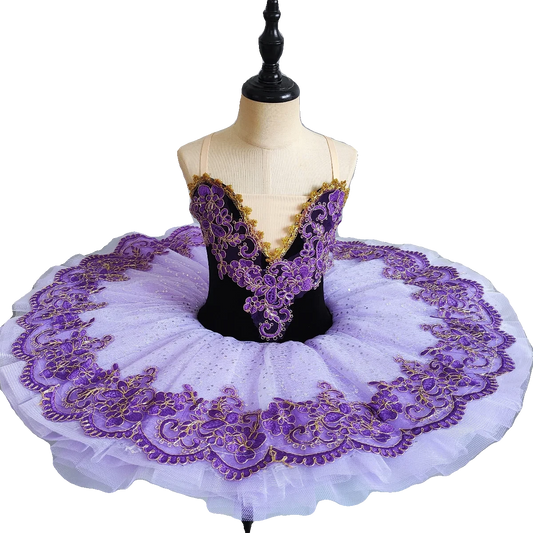 Children's Professional Ballet Dance Dress Girls' Little Swan Tutu Skirt Purple Performance New Year's Day Performance Agency