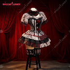 【Ready for Ship】Miccostumes Women's Vintage Dark Clown Dress Set for Halloween Joker Cosplay Costume