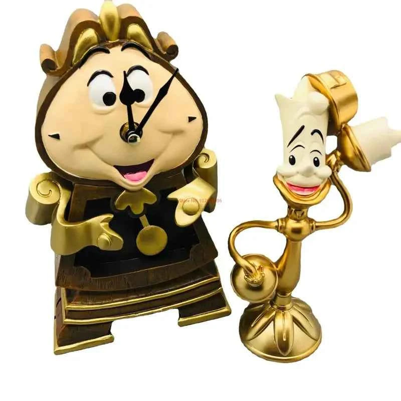 Beauty And The Beast Toys Anime Figure Night Lights Candlesticks Cogsworth Clock Ornaments Collectible Model Gift jewelry box