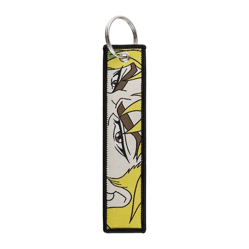 Sword Wind Legend Anime JOJO Wonderful Adventure Weaving Mark Keychain Sword Wind Legend Decorative Chain Fabric Key Pendant
