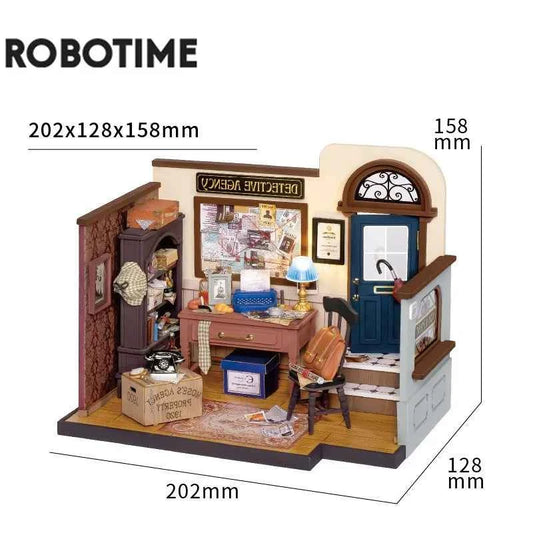 Robotime Rolife DIY Mystery Archives Bureau Decorative Ornament Kids Adult Miniature Fantasy Magic Doll House Wooden Kit Toy