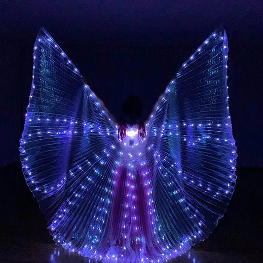 Belly Dance LED Isis Wings Both Sides Fluorescent Butterfly Performance Belly Dancing Bellydance Carnival Led Costumes Shows