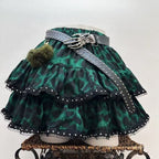 Y2k Japanese Vintage Lolita Style Short Party Skirts Women Gothic Leopard Print Mini Skirts Streetwear Harajuku Punk Skirt Chic