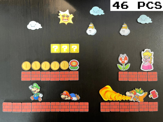 Bros Fridge Magnet Home Kitchen Convenience Sticker Cartoon Anime Photo Message Board Refrigerator Magnetic Stickers Home Dec