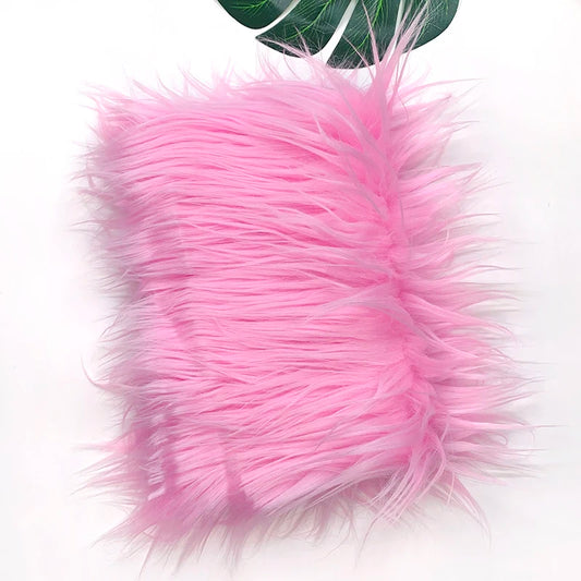 SS69 Faux Fur Fabric 8cm Long Pile 25x45cm Sheet for Cosplay and Patchwork