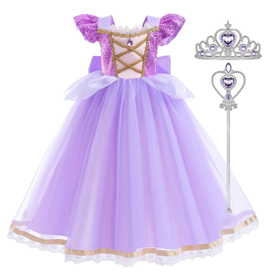 Rapunzel Princess Dress for Girls - Purple Ball Gown Costume