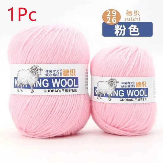 50g/Ball 100% Wool Yarn Pure Merino Thick Thread For Hand Knitting Scarf Sweater DIY Doll Woven Material