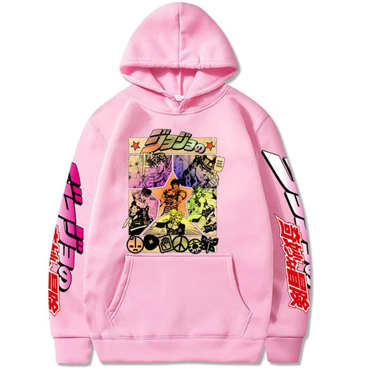 2021 Harajuku JOJO's Bizarre Adventure Unisex Hoodies Japanese Anime JOJO Printed Men's Hoodie Streetwear Casual Sweatshirts SS69