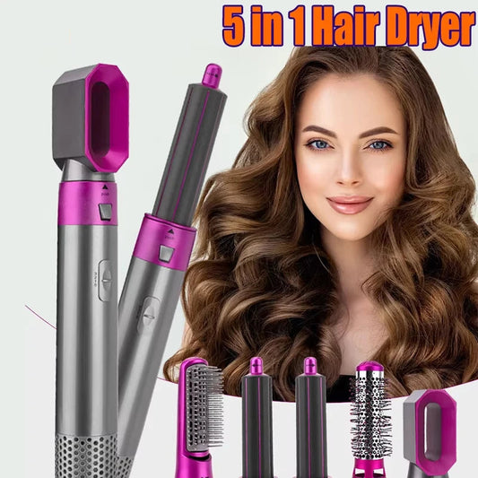 2025 New 5 in 1 Hair Dryer Hot Comb Set Professional Curling Iron Hair Straightener Styling Tool For Airwrap Hair Dryer NEW SS69