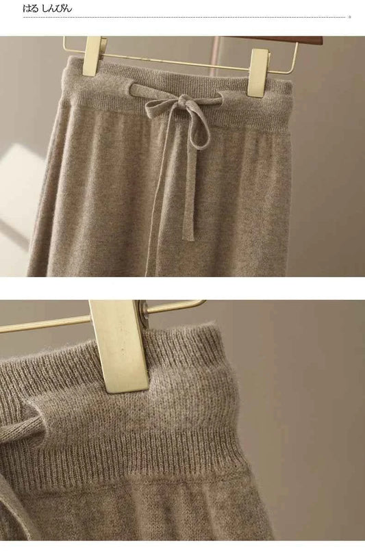 Autumn And Winter100% Pure Wool Skirt Women's Long Pocket Small A Skirt High Waist Slim Cashmere Knit A-Line Skirt