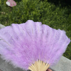 Large Ostrich Feather Fan 130cm - Carnival & Stage Performance