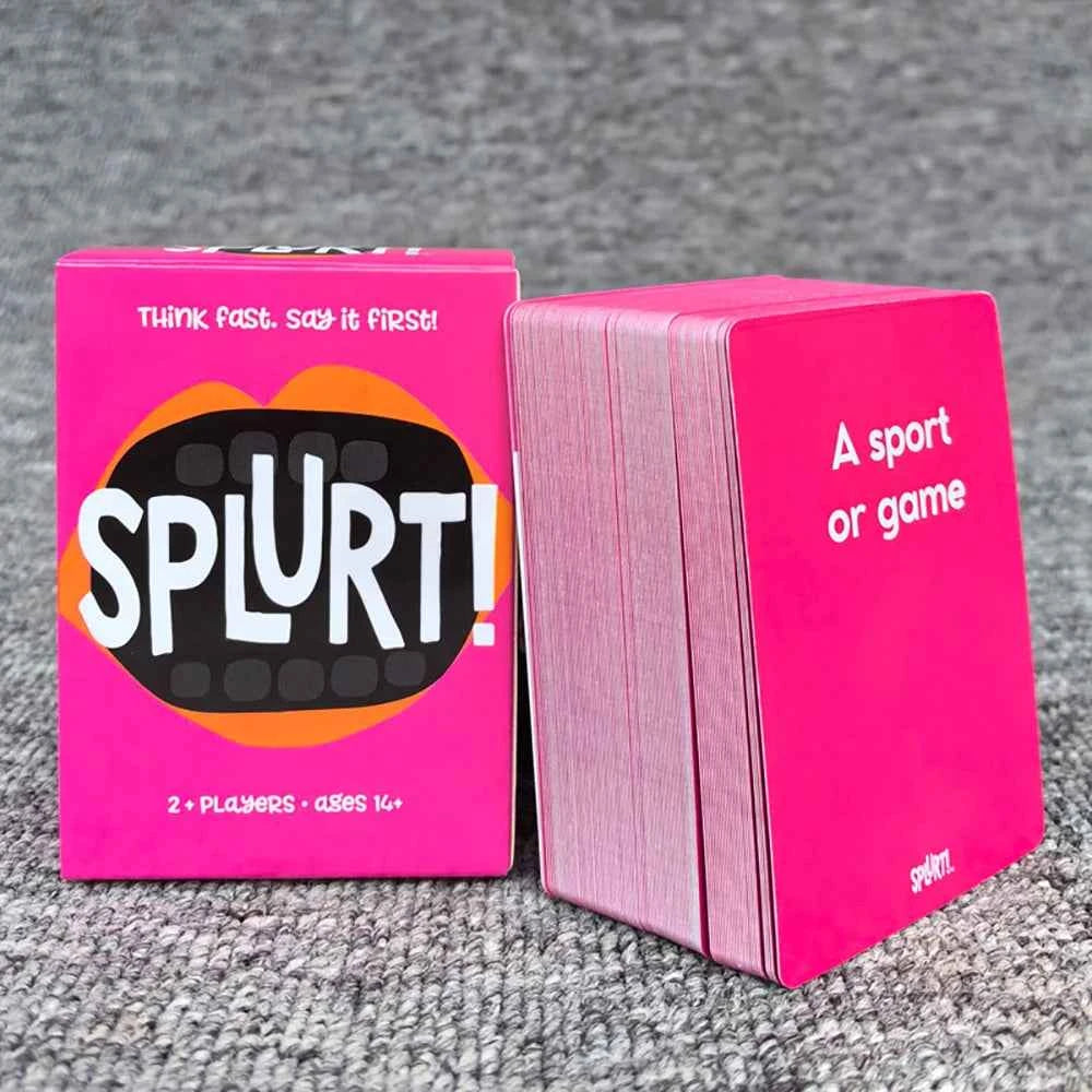 Splurt! Quick-Think & Say It First! Portable Party Card Game Pink Edition Board Game Christmas Birthday Party Game Gifts