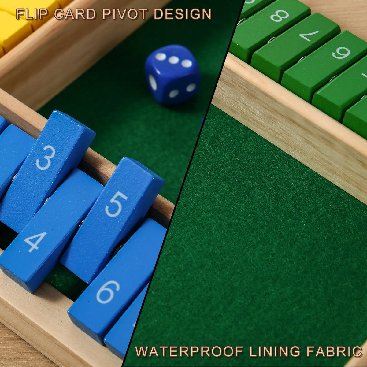 AIUAZA 1 Set Drinking Games, Wooden Board Game For 1-4 Players, Classic Family Game With 8pcs Dices, gaming gift SS69